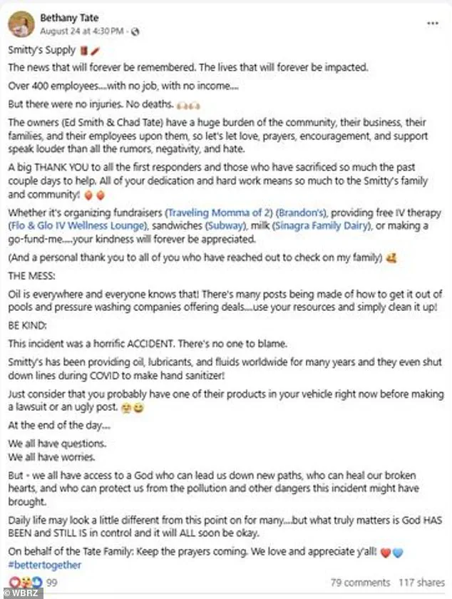 Catastrophic Explosion at Smitty's Supply Forces Evacuations: 'We Lost Everything' – Louisiana Residents Describe Chaos as Oil and Soot Blanket Neighborhoods