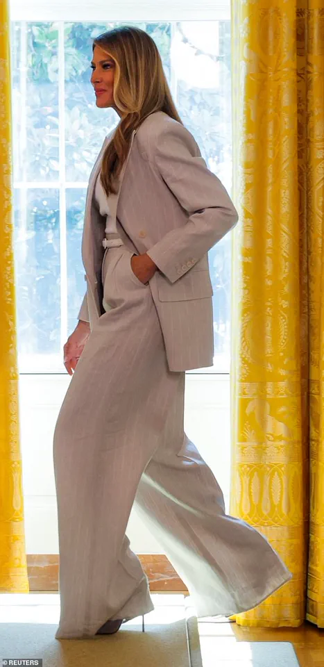 Melania Trump's Oversized Pinstripe Suit at White House AI Education Meeting Challenges Traditional First Lady Fashion