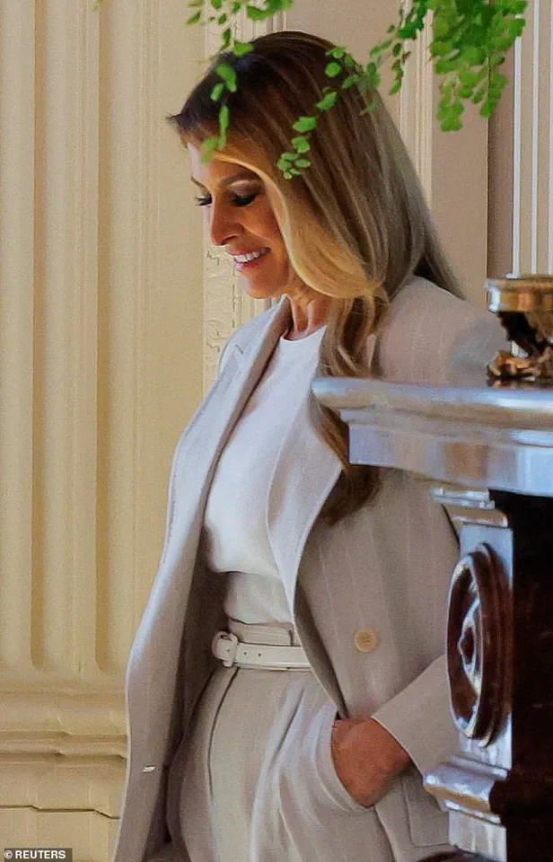 Melania Trump's Oversized Pinstripe Suit at White House AI Education Meeting Challenges Traditional First Lady Fashion
