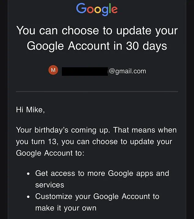 Google Accused of Grooming Children by Sending Emails to Minors Ahead of 13th Birthday to Disable Parental Controls