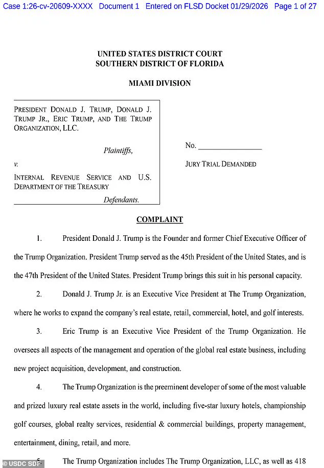 Trump's Legal Battle with IRS and Treasury Escalates as Former President Demands $10 Billion in Damages Over Tax Records Dispute