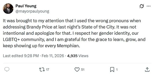 Memphis Mayor Apologizes After Misgendering Transgender Activist in Public Speech