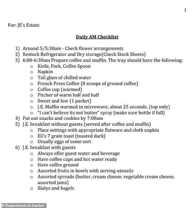 DOJ Files Expose Epstein's Obsessive Routine and Dark Secrets