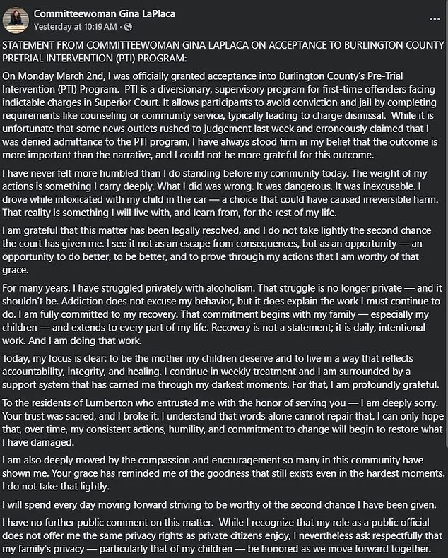 Former Mayor Gina LaPlaca's Fall from Grace: Guilty Plea to Child Abuse and DUI After Bodycam Arrest