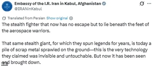 Iran Releases Harrowing Images of Downed U.S. F-15E, Symbolic Victory Amid Missing Pilot Search