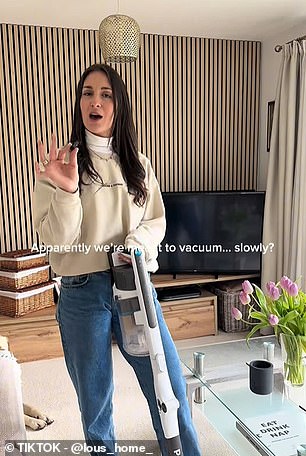 Experts say you must spend 30 seconds vacuuming every square metre.