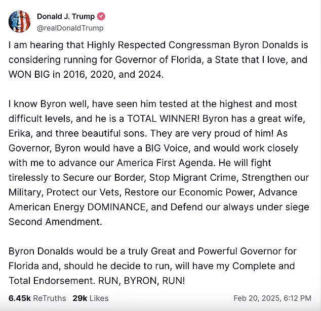 DeSantis Takes a Swipe at Byron Donalds, leaving political observers puzzled