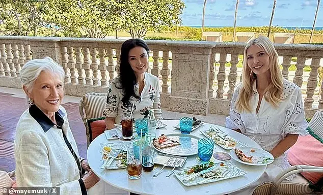 Ivanka Trump, Maye Musk, and Wendi Deng Murdoch pose for photos together in Miami