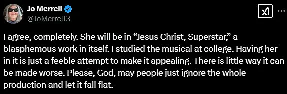 Pastor's Complaint Over Jesus' Gender in *Jesus Christ Superstar*