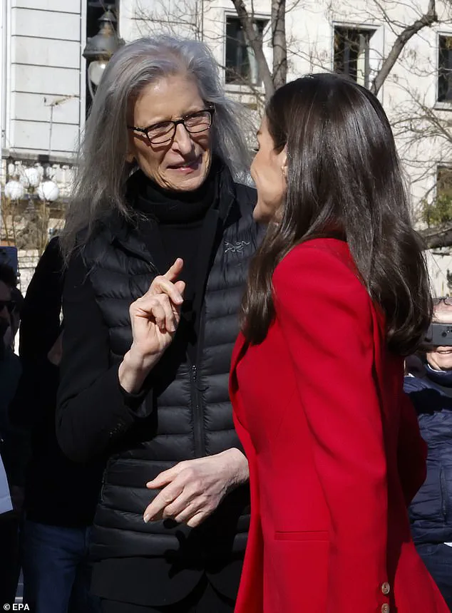 Queen Letizia Stuns in Ruby as She Poses with King Felipe VI and Annie Leibovitz