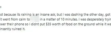 DoorDash Driver Sparks Tipping Debate Over Stormy Weather Request, Reddit Reacts