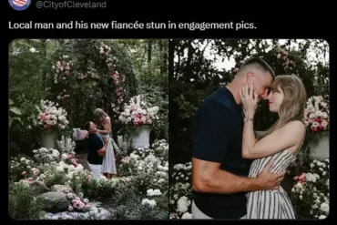 Cleveland Celebrates Travis Kelce and Taylor Swift's Engagement with Witty Social Media Post: 'Local Man and His New Fiancée Stun in Engagement Pics'
